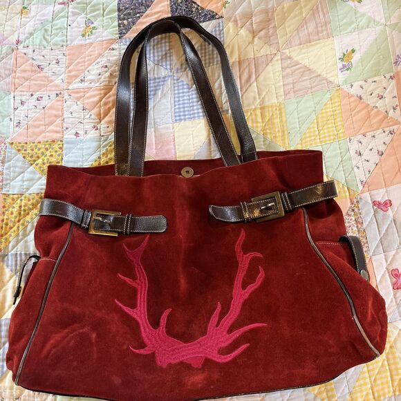 Born Handbags - Born Maroon Suede Purse,